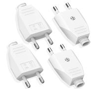 4 Piezas Clavija Enchufe Macho, Enchufe Europeo Plano Vecbmn Clavija Plana, Clavija 250V 2.5A Enchufe 250V, Enchufe Macho Plano Clavijas Schuko Enchufe Schuko