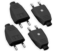 4 Piezas Clavija Enchufe Macho, Enchufe Macho para Cable, Clavija 250V 2.5A Enchufe 250V, Enchufe Europeo Plano Clavija Plana, Enchufe Macho Plano Clavijas Schuko Enchufe Schuko