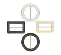 4 Piezas Clip Metálico para Nudo de Camiseta, Aleación | Formas Redonda y Cuadrada, Blanco y Negro, para Sombreros Anchos y Suéteres, Uso Exterior y Reuniones