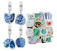 4 Piezas Clips De Insignia Retráctiles, 1 Paquete De Pegatinas De Enfermeras, Clips De Plástico Rotativos, Accesorios De Enfermería De Médico Reutilizable.