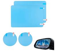 4 Piezas Coche Espejo Retrovisor PelíCula para Toyota for Yaris LE 2017-2019, Espejo Retrovisor Coche PelíCula Anti-Vaho Protector Pantalla Accesorios,Rectangle + Circle