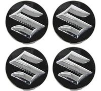 4 Piezas Coche Rueda Tapas Centrales para Suzuki Swift 54mm, Buje Tapa Tapas Centro Cubo Impermeable Antióxido Tapas Llantas Emblema Accessoires para Coche,A Black