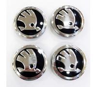 4 Piezas Coche Tapas para Skoda Fabia, Octavia, Superb, Yeti 56 mm, Prueba Polvo Antió Xido Centrales Llantas Cubiertas Tuercas