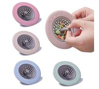 4 Piezas Colador de Fregadero de Silicona, Filtro de Desagüe Colador de Fregadero de Cocina, Alcantarilla Filtro Antibloqueo Colador Tapón de Residuos Cesto de Filtro Tapón para Baño de Cocina