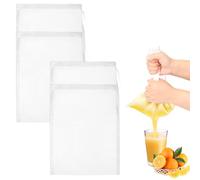 4 Piezas Colador de Tela 25×35cm Bolsas de Leche de Nueces Filtro de Malla Fina Con Cordón Filtrar Bolsa Leche Vegetal Nailon Bolsa para Escurrir Verduras Bolsa de Colador Tela Filtrante Cheesecloth