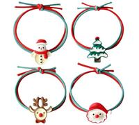 4 Piezas Coleteros Pelo Mujer, Accesorios Pelo Niña de Navidad, Gomas Pelo Niña, Elástico Cabello