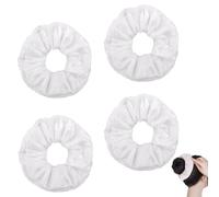 4 Piezas Coleteros Pelo Mujer,Gomas de Pelo Lazos Niña,Gomas Para Pelo,Elástico Hairband Accesorios Pelo Mujer,Gomillas Pelo Niña Blanco Terciopelo,Para Cinturón Cabello Elástico Rizado Fino Grues