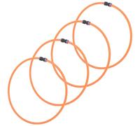 4 Piezas Collar para Cabra y Oveja de Pu, Naranja | Ajustable Tubo de Cuello, para Granja y Pastoreo, Incluye sin Campana