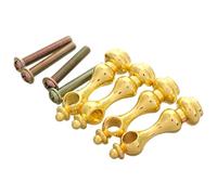 4 Piezas Conector de Barandilla de Vidrio Dorado para Muebles, Cabezal | Metal Hierro, Diseño de Husillo Transversal, Orificios 0,8mm y 6mm, Incluye Tornillos