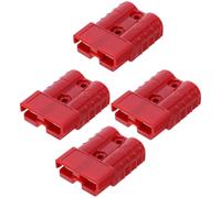 4 Piezas Conector de Batería Rápido de 2 Polos 600 V 50 a Rojo | Plástico y Cobre Plateado, Contactos Autolimpiantes, Uso en Cables y Winch para Automoción
