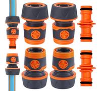 4 piezas Conector Manguera Jardin,Conector rápido manguera 19 mm 3/4 ",Conector de Manguera Rapido,Conectores Manguera Jardin Adaptador Universal,para Jardines,Autos,Mascotas