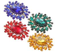 4 Piezas Conjunto de Broches Vintage para Mujer Accesorios Elegantes de Gemas Simuladas para Ocasiones Especiales