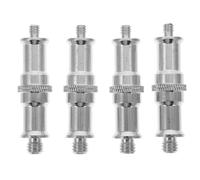 4 Piezas Convertidor de 1/4 a 3/8 de Acero Inoxidable para Cámara | Tornillo Roscado Estándar, Soporte Compacto y Ligero, para Viaje y Vídeo, Color Plata