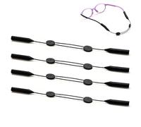 4 Piezas Cordon Gafas, Cordones Antideslizantes para Gafas, Correas de Gafas Ajustables, Cordón para Gafas Ajustable Acero y Silicona Antideslizante sin Cola 17,5-24,5 cm para Deporte y Uso diari