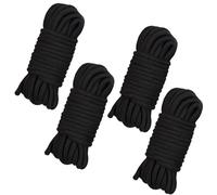 4 Piezas Cordón Retorcido de Algodón Grueso, 10 Metros de Largo, 8 mm de Espesor, Cuerda Trenzada para Tender Ropa, para Acampar, Jardinería, Canotaje, Tirar de la Cuerda, Mascota, Escalada (Negro)