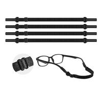 4 piezas Correa ajustable para gafas,correas antideslizantes para gafas,cordones de gafas ajustables sin cola,cuerda de retención de gafas,correa deportiva para gafas de sol,negro
