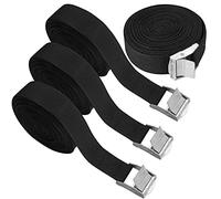 4 Piezas Correa de Amarre, Tensoras de Sujeción Correas de Carga, Cinturón de Amarre con Hebilla, para Portabicicletas Caravana - Negro, 5m