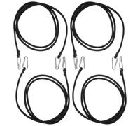 4 Piezas Correas de Amarre Elásticas Reforzadas Negras | Diseño Seguro con Ganchos y Mosquetones, Rápida Fijación Flexible, Resistentes al Clima Uso en Nieve
