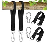 4 Piezas Correas para Columpios con 4 Mosquetones Resistentes, Correas De Columpios De Árbol, Hamaca Correas De Árbol Cinturón De Suspensión 40Cm X 25mm, Soporta hasta 300Kg para Hamacas, Columpios