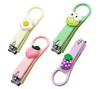 4 Piezas Cortaúñas Para Niños, Juego De Cortaúñas, Cortaúñas Para Niños, Cortaúñas Con Patrón De Rana, Cortaúñas Con Patrón De Uva