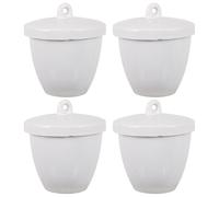 4 Piezas Crisol Cerámico con Tapa 100ml Blanco para Laboratorio