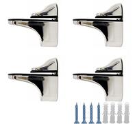 4 Piezas Cristal para espejo de baño Soporte de Estante de Vidrio Clip de Espejo Soporte En Pared Pinza de Vidrio para baño, sala de estar, lugares públicos, Para Hasta 3-20 mm de Grosor Máximo