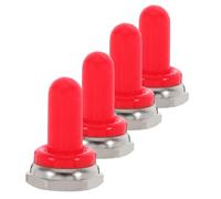 4 Piezas Cubierta de Interruptor de Silicona Roja 12mm | Ajuste Firme y Sellado Seguro, Instalación Rápida, para Tableros y Paneles de Barco