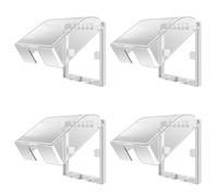 4 Piezas Cubierta de Seguridad del Enchufe Acrílica para Pared | Tapa Abatible Tornillo, Barrera Infantil Ligera, Diseño Transparente para Cocina y Cafetería