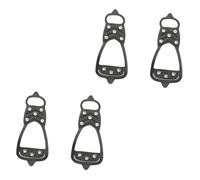 4 Piezas Cubre crampones Antideslizantes empuñaduras de Zapatos Anti Shoe Ice Grippers Hombres Exterior Zapatillas Tacos de Nieve Cubierta de Zapatos de Campo de Nieve Caucho Negro