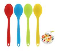 4 Piezas Cucharas de Silicona Coloridas, Cucharas Antiadherentes de Cocina, Cucharas Pequeñas para Mezclar, Cucharones de Cocina Silicona Resistentes al Calor para Cocina, Hornear, Remover, Mezclar