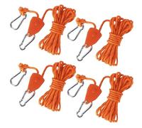 4 Piezas Cuerdas Tensoras Reflectantes, Cuerda de Nailon de Tienda Trinquete de Cuerda, Cuerdas Reflectantes con Tensor con Gancho para Tienda Toldo al Aire Libre (Naranja)