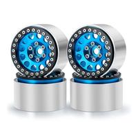 4 Piezas de 1.9 Pulgadas Rimas de Ruedas de Beadlock Extended 35 mm CUBROS COMPATIBLES con 1 Modelos de automóvil RC de 10 Escala RC como Wraith TRX6 4WD Off Road Vehicles(Blue)