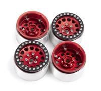 4 Piezas de 1.9 Pulgadas Rimas de Ruedas de Beadlock Extended 35 mm CUBROS COMPATIBLES con 1 Modelos de automóvil RC de 10 Escala RC como Wraith TRX6 4WD Off Road Vehicles(Red)