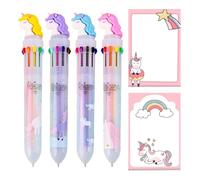 4 Piezas De 10 Bolígrafos De Colores Y 2 Piezas De Notas Pegajosas, Lindas Papelería De Dibujos Animados, Suministros Escolares, Regalos De Estudiantes, Herramientas De Escritura.