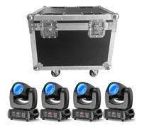 4 Piezas de 100W LED Cabeza Móvil con Flightcase Caja de Vuelo Caja de Transporte Portátil