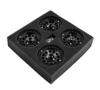 4 piezas de 2.2 pulgadas de aluminio Beadlock cubo de llanta OD 65 mm hexagonal 12 mm RC piezas para 1/10 AXIAL SCX10 D90 TRAXXAS TRX4 RC Crawler Car, negro