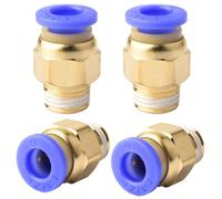 4 piezas de 6 mm 1/8''PT de rosca exterior recta, conectores rápidos neumáticos de inserción de tubo con conexión push