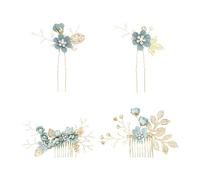 4 Piezas De Accesorios Para El Cabello De Flores, Peinetas Para El Cabello, Accesorios Para El Cabello De Novia Boho, Horquillas De Boda Con Diamantes De Imitación, Tocados Decorativos