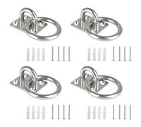4 piezas de acero inoxidable circulares para puertas que atraen los ojos, placa con anillos, hebillas cuadradas fijas, asiento soldado, hebillas cuadradas fijas, asiento soldado