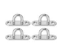 4 piezas de acero inoxidable con anillo de grapas, gancho para placa de ojo, gancho en U, placa de ojo oblonga de alta resistencia de 800 libras para yates marinos, barcos, (80x26mm/3,1x1 pulgadas)