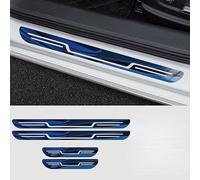 4 Piezas de acero Inoxidable Protector de umbral de Puerta de Coche para Toyota Corolla Touring Sports XII (E210) 2022 2023 2024 2025, Protector Umbral Coche(Blue)