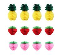 4 Piezas De Adornos De Piña Y 8 Piezas De Adornos De Fresas, Adornos De Elementos Frutales, Adornos Creativos, Adornos Para Fiestas Tropicales, Accesorios De Decoración De Verano