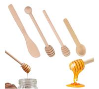 4 Piezas de Agitadores de Miel,Cucharas de Miel, Cucharas de Miel de Madera,Agitadores de Miel, Palo para la Miel Tarros de Miel, Palitos Miel Madera Ideal para Eventos y Regalos de Bodas