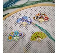 4 piezas de agujas de abanico con imán de punto de cruz, soporte magnético para agujas para punto de cruz, costura, bordado y accesorios de costura, virutas de madera de colores