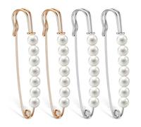 4 piezas de alfileres de remolque para vestido de novia, broche de perlas, broches de perlas, clip para bufanda, clips decorativos, broches y alfileres de solapa para mujer, ropa, pantalones de traje