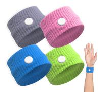 4 Piezas de Bandas de Acupresión para la Enfermedad del Mar, Viajes en Barco, Coche, Avión y Embarazo sin Efectos Secundarios, Anti-Mareo Esencial,Pulseras Anti-Náuseas para Niños y Adultos
