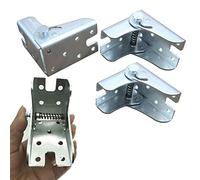 4 piezas de bisagras de mesa plegables, bisagras autoblocantes, soportes angulares de acero para bancos de trabajo plegables, bastidores de extensión de mesa de cocina plegables (4 plata)