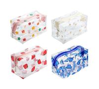 4 Piezas De Bolsa De Cosméticos Transparente, Neceser Impermeable, Bolsa De Almacenamiento De Cosméticos Portátil, Bolsa De Almacenamiento De Viaje Simple, Bolsa De Almacenamiento Multifunción.