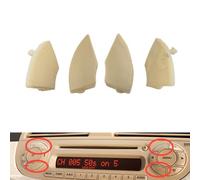 4 piezas de botones de radio compatibles con para Fiat 500 coche CD botón beige molduras interiores molduras para coche a partir de 2008