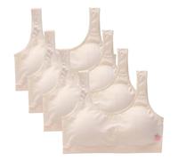 4 piezas de brasier de entrenamiento sin costuras de algodón con almohadillas, sujetadores deportivos, para pubertad, ropa interior suave y transpirable, para adolescentes, talla 8-16 años